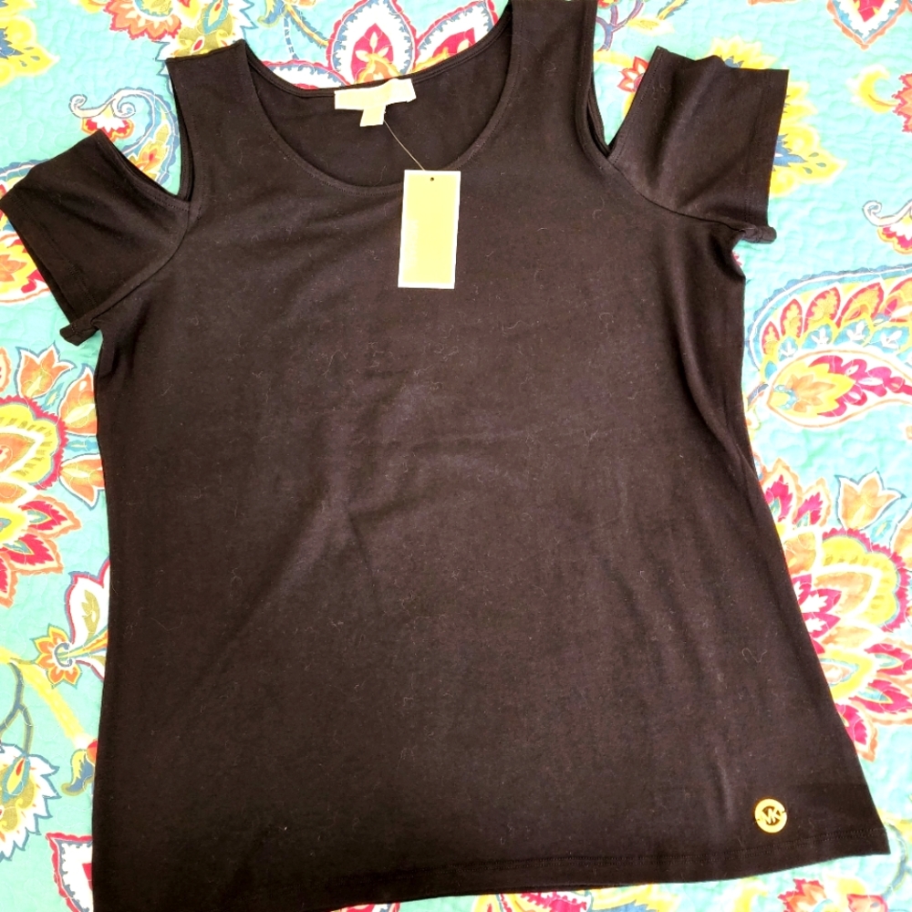 Michael Kors Cool Shoulder Tee / Black